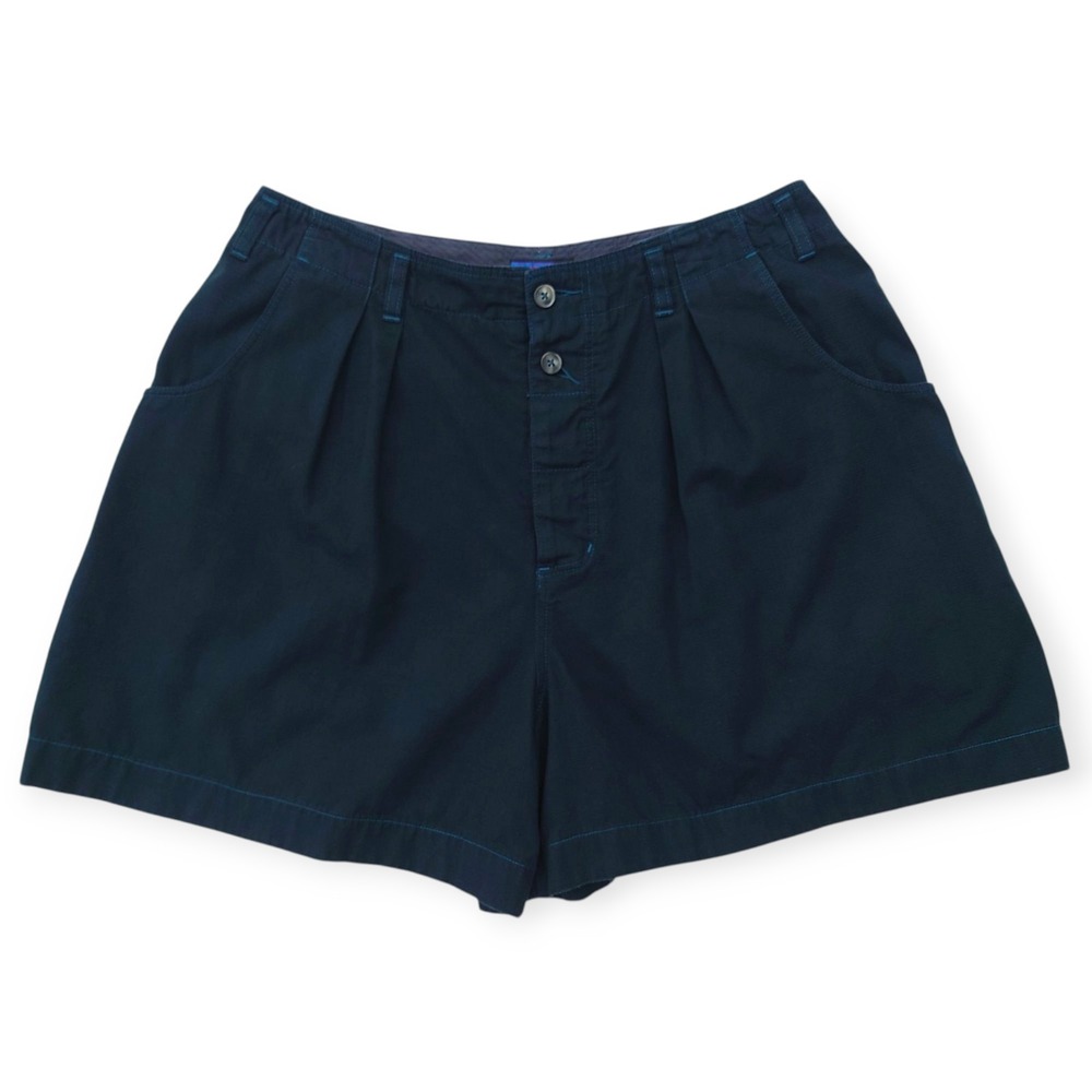 Patagonia Vintage Pleated High Waist Shorts Womens 16 Blue Overdyed STY58059